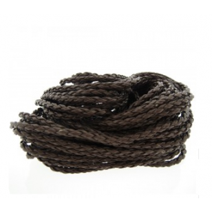 Kunstleer-3mm-gevlochten-Bruin